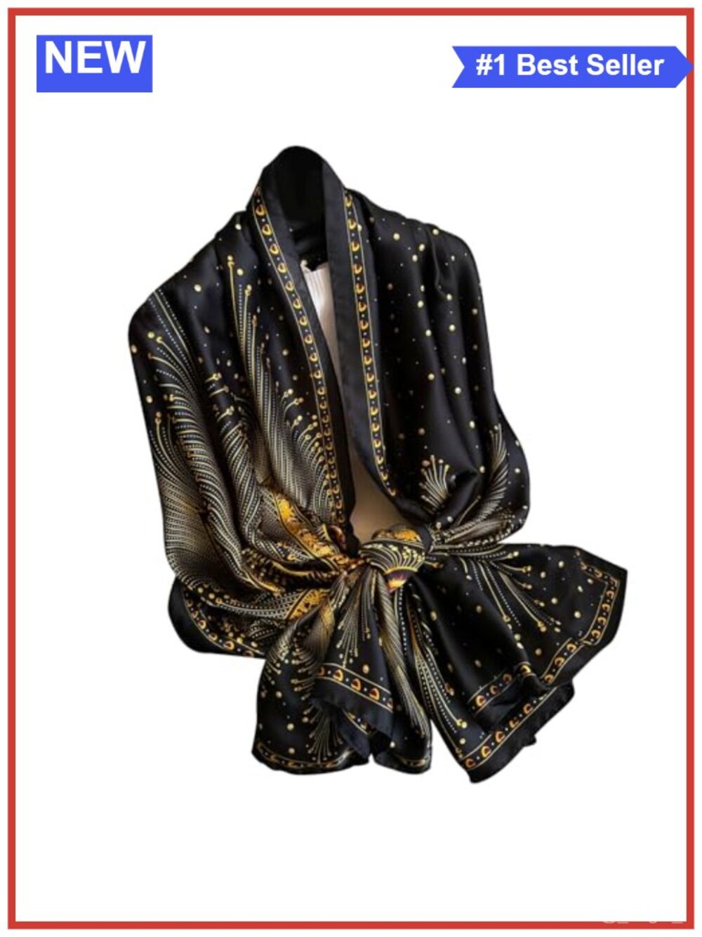 Elegant Floral Satin Silk Scarf Shawl Lightweight Oversized Wrap